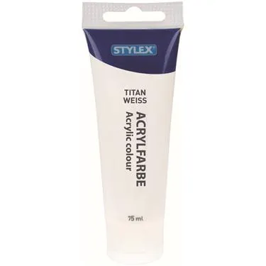 Prece Akrila krāsa, STYLEX 75ml. balta, tulbā Attēls