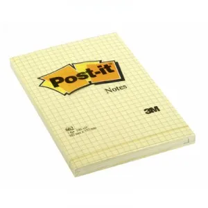 Prece Līmlapiņas Post-it 102x152mm 100lp rūtiņu dzeltenas Attēls