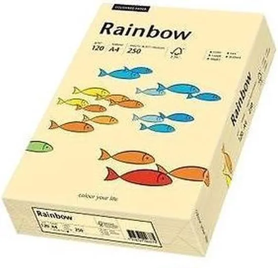 Prece Krāsains papīrs A4 Rainbow 160g, 250lp, Nr.03 creme Attēls