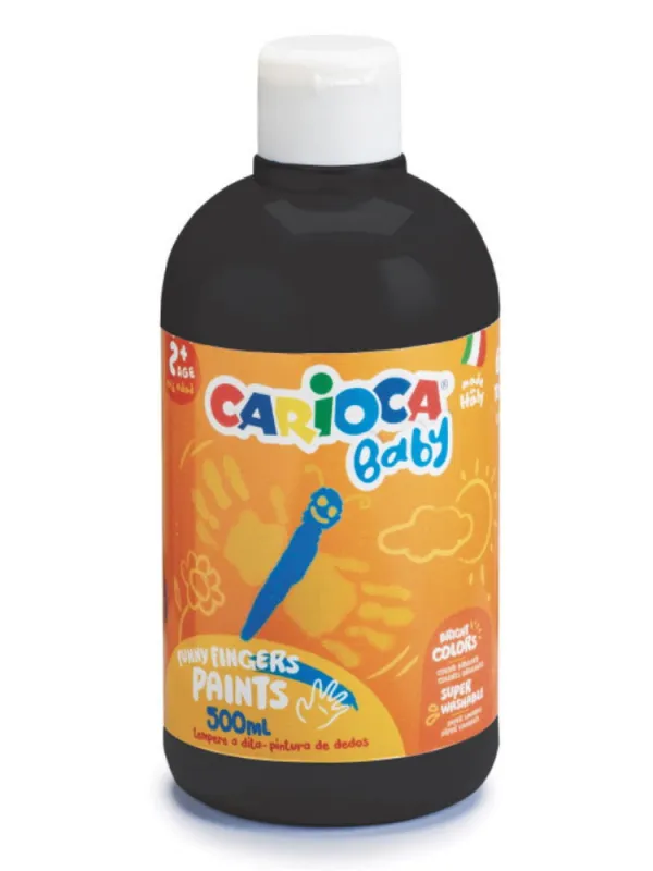 Prece Pirkstiņkrāsa Carioca 500ml KO034/02 melna Attēls