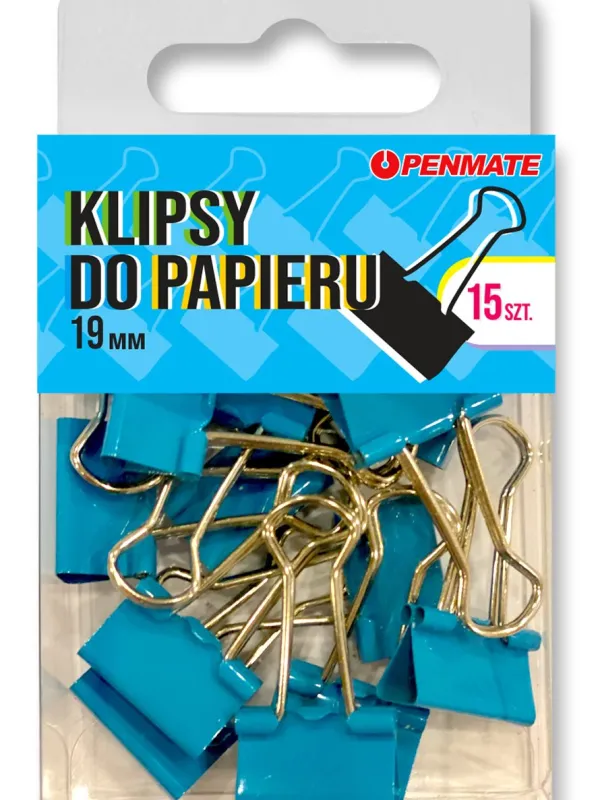 Prece Klipši 19mm 15 gab. krāsaini zili Attēls