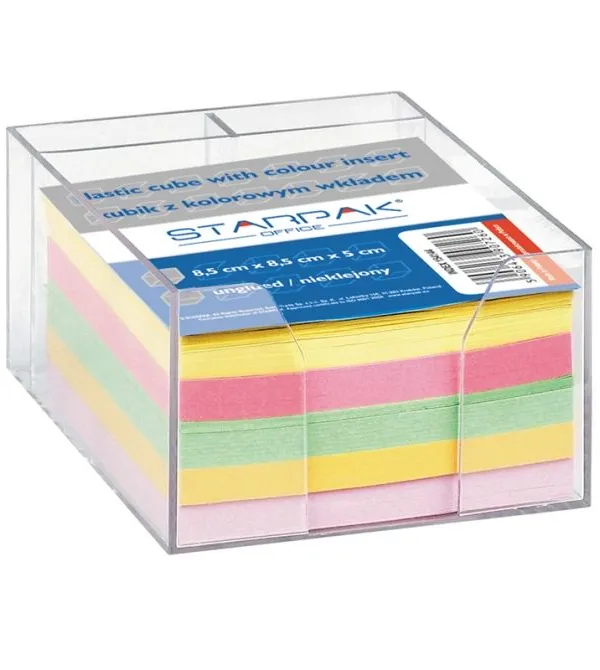 Prece Papīrs piezīmju 85x85x50mm krāsains kastē Starpak Attēls
