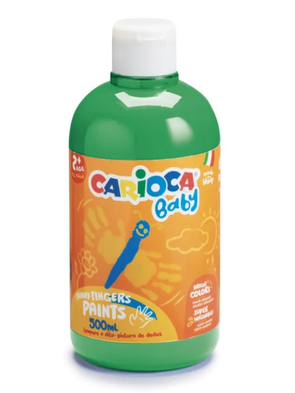 Prece Pirkstiņkrāsa Carioca 500ml KO034/14 zaļa Attēls