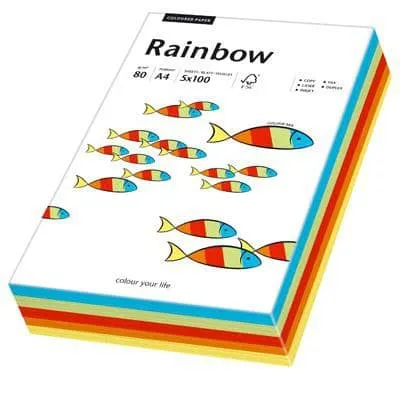 Prece Krāsains papīrs A4,80g/m2 Rainbow 5x20lp Neon Attēls
