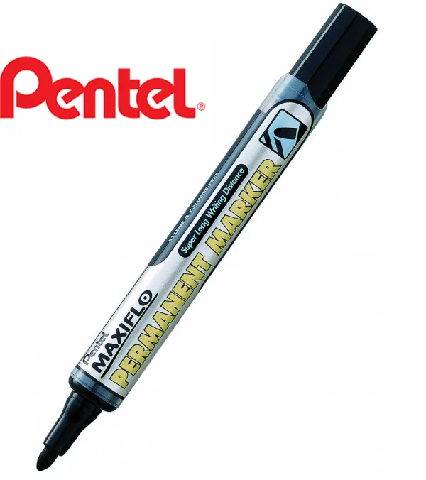 Prece Permanentais marķieris Pentel MAXIFLO NLF50-A, melns Attēls