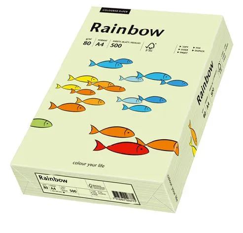 Prece Krāsains papīrs A4 Rainbow 80g, 500lp, Nr.72 gaiši zaļa Attēls