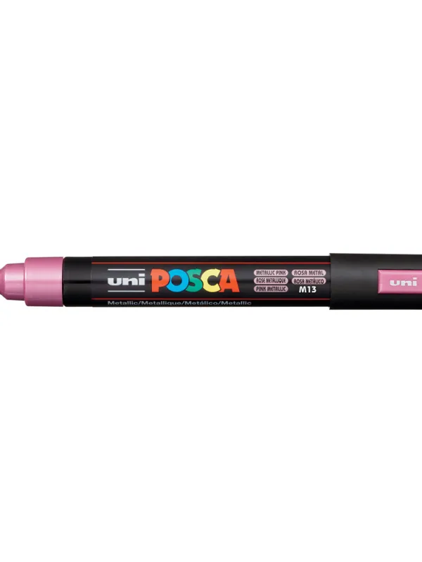 Prece Marķieris uz ūdens bāzes uni POSCA PC-5M, metāl. rozā (M13) Attēls