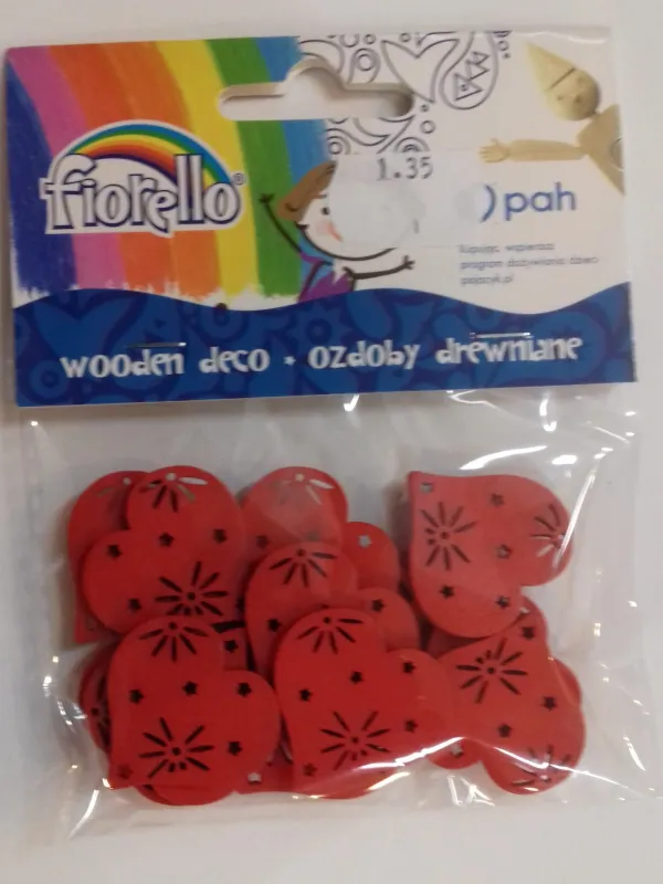 Prece Dekors koka GR-WD791 sirds 28x28mm, 15gb. Attēls