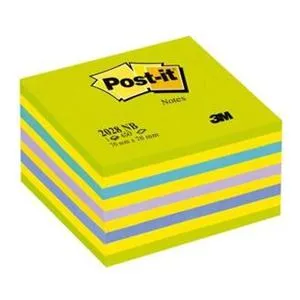 Prece Līmlapiņas 3M Post-it 76x76mm 450lp kubs neona Attēls
