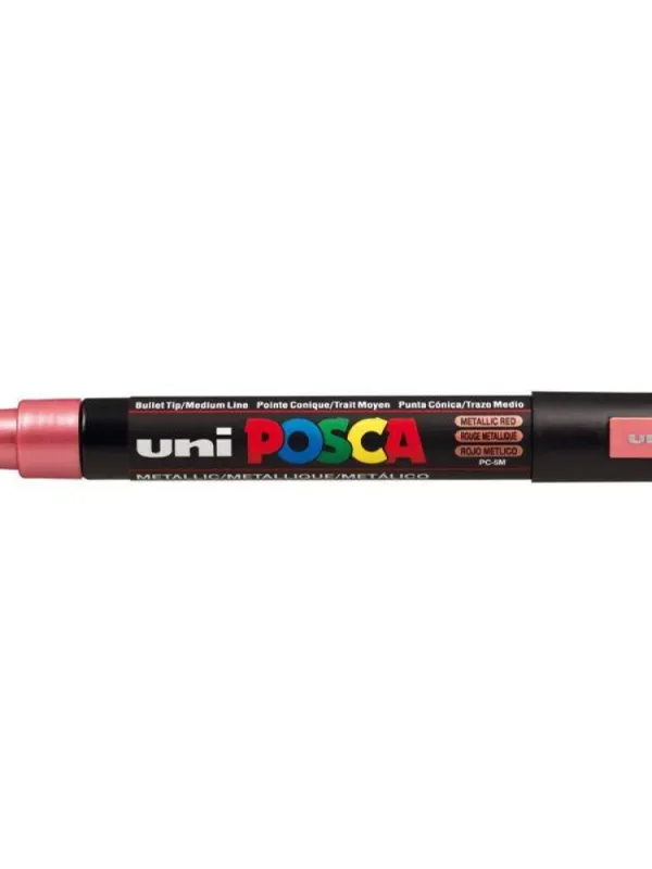 Prece Marķieris uz ūdens bāzes uni POSCA PC-5M, met. sarkans(M15) Attēls