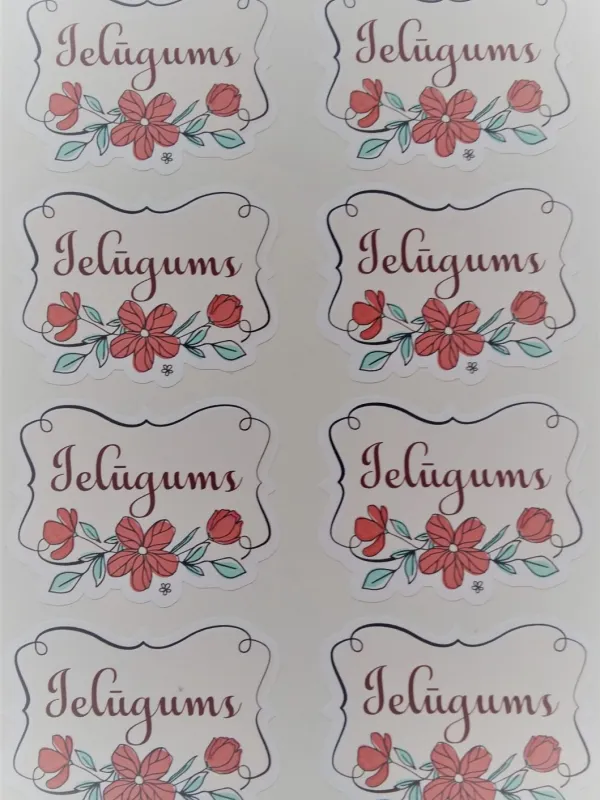 Prece Uzlīme drukāta A5 - Ielūgums, ziedi Attēls