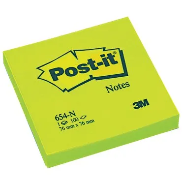 Prece Līmlapiņas 3M Post-it 76x76mm 100lp zaļas Attēls