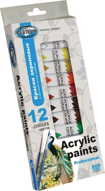 Prece Akrilkrāsa 12ml 12 krāsas kompl. Centrum Attēls