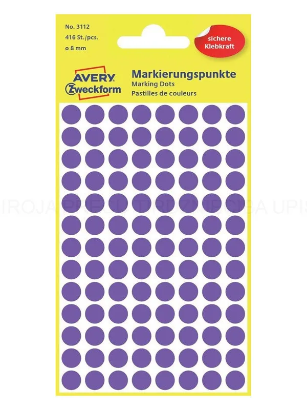 Prece Uzlīme Zweckform 8 mm violeti 416gab Attēls