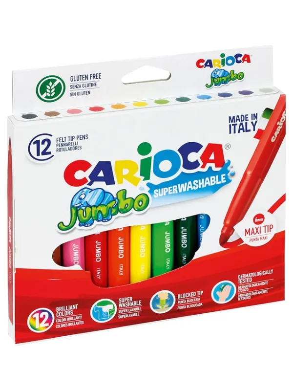 Prece Flomasteri CARIOCA Jumbo, 12 krāsas Attēls