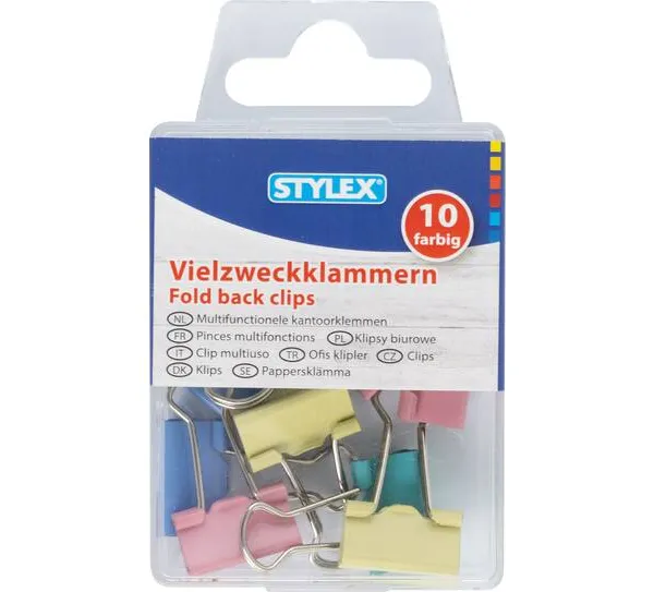 Prece Klipsis papīram 19mm krāsaini 10gab. Attēls