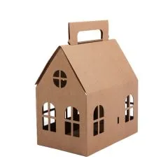 Prece Kartona Ziemassvētku mājiņa brūna 200x130x120mm Attēls