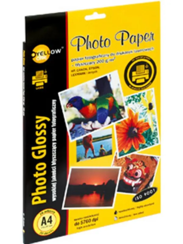 Prece Foto papīrs A4, 200g glancēts Yellow One 20lp KW Attēls