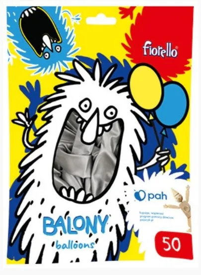 Prece Baloni 10, 50gab, metal silver Attēls