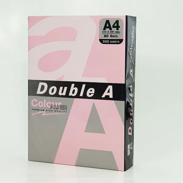 Prece Papīrs krāsains A4,80g/m2, 100lp, Pink, Double A Attēls
