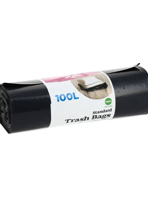 Prece Maisiņi atkritumu 100Lmelni 10gab/rullī 0.68kg/rullis Attēls