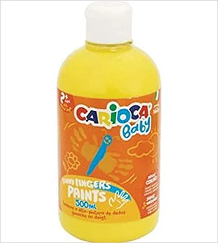 Prece Pirkstiņkrāsa Carioca 500ml KO034/03 dzeltena Attēls