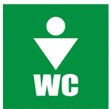 Prece Uzlīme - WC kungiem 9.5x9.5cm Attēls