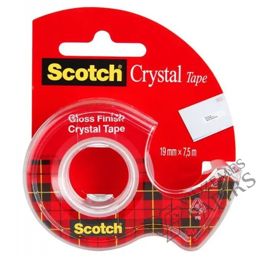 Prece Līmlente Scotch Crystal ar turētāju 600 19mm x 7.5m Attēls