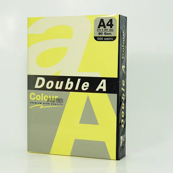 Prece Papīrs krāsains A4,75g/m2, 100lp, Neon Yellow, Double A Attēls