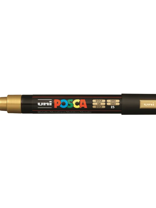 Prece Marķieris uz ūdens bāzes uni POSCA PC-5M, zelts (25) Attēls