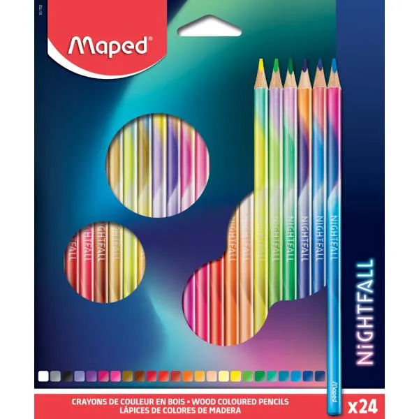 Prece Zīmuļi 24 krāsas Maped Nightfall Attēls