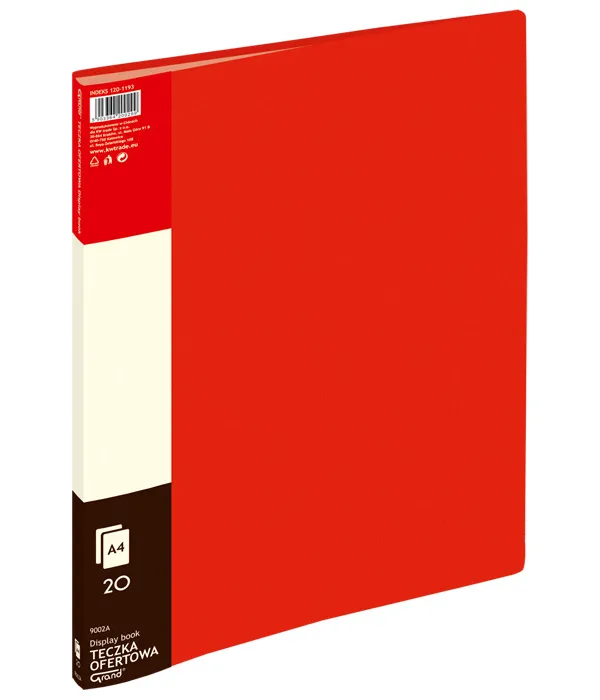 Prece Mape A4 Grand 9002A 20 kabatām, sarkana Attēls