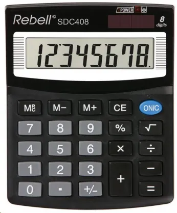 Prece Kalkulators 8 ciparu displejs SDC408 Rebell Attēls