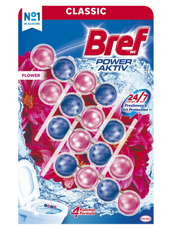 Prece Tualetes tīrīt.-atsv. Bref Power Aktiv Flowers 4x 50g. Attēls