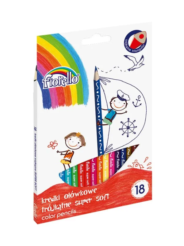 Prece Krāsainie zīmuļi Fiorello Super Soft, 18 krāsas Attēls