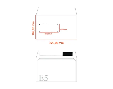 Prece Aploksne E5 162x229mm ar lodziņu pašlīmējoša 1000gab Attēls