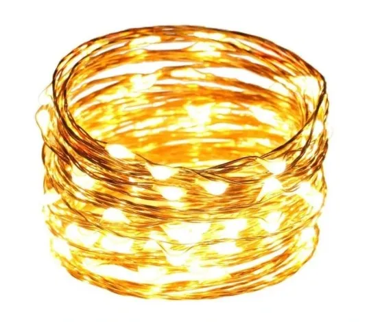 Prece Lampiņas stieplīte asaru 20Led, silti balta 1.02m (AAx3) Attēls