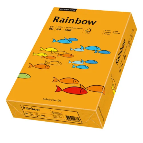 Prece Krāsains papīrs A4 Rainbow 80g, 500lp, Nr.24 orange Attēls