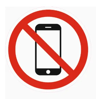 Prece Uzlīme - Telefonu lietot aizliegts D-15cm Attēls