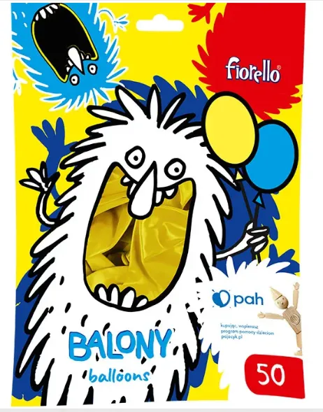 Prece Baloni 12, 50gab, metal yellow Attēls