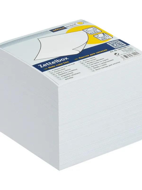 Prece Papīrs piezīmju 85x85mm 800lp balts rezerve Office Point Attēls