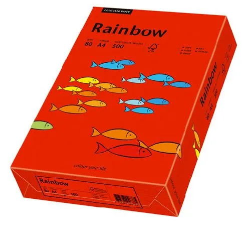 Prece Krāsains papīrs A4 Rainbow 80g, 500lp, Nr.28 intensīvi sarkans Attēls