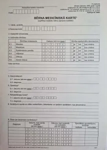 Prece Bērnu medicīniskā karte 026/u A3DK Attēls