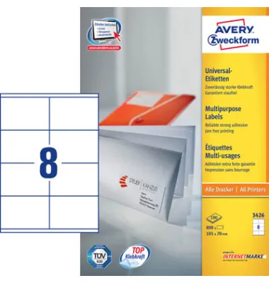 Prece Lāzeretiķetes 105x70mm 100lp Avery Attēls
