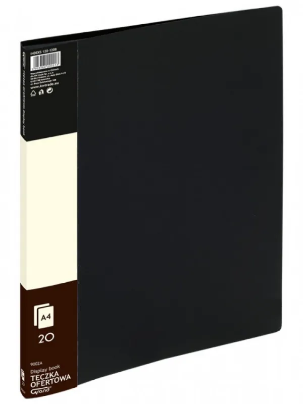 Prece Mape A4 Grand 9002A 20 kabatām, melna Attēls