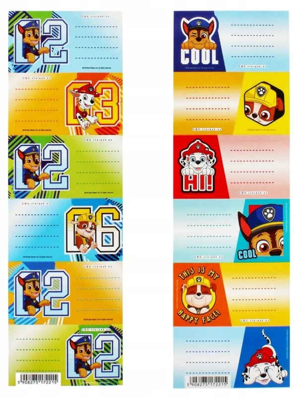 Prece Uzlīmes 6gab. Paw Patrol Attēls