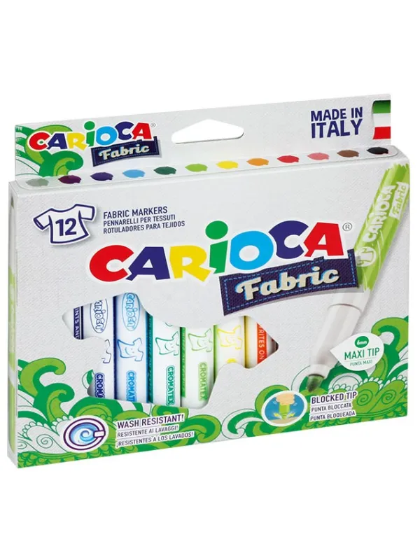 Prece Flomāsteri CARIOCA Fabric, tekstilam 12 krāsas Attēls