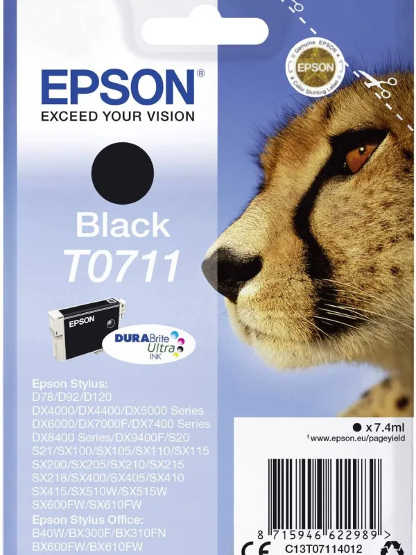 Prece Kārtridžs Epson T0711 melns. Attēls