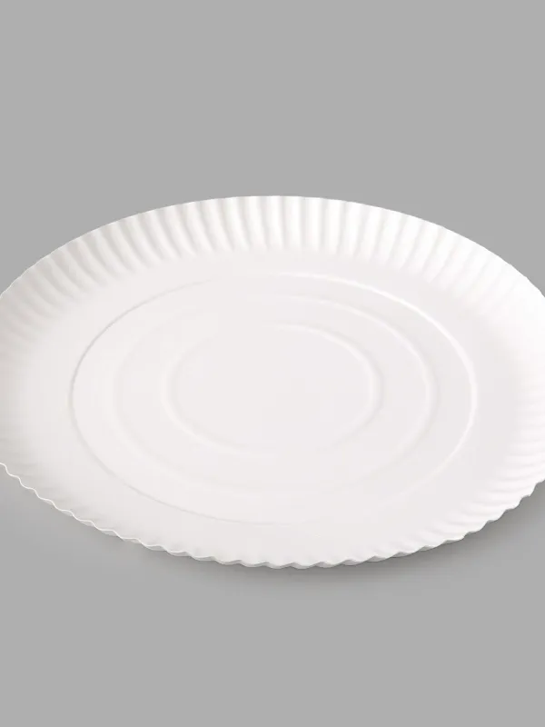 Prece Šķīvis papīra 26cm balts Attēls