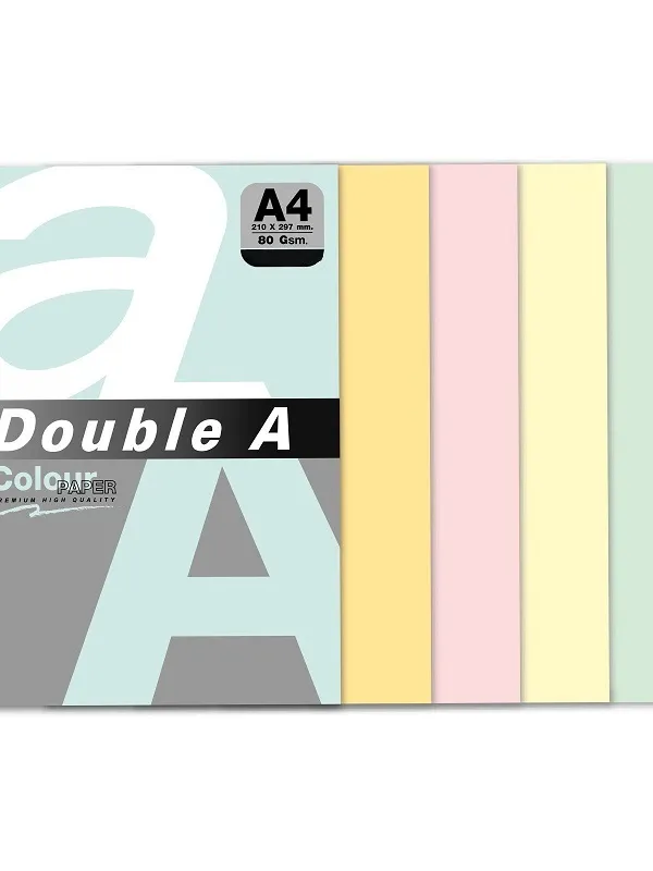 Prece Papīrs krāsains A4,80g/m2 Double A 5x20lp pastelis Attēls